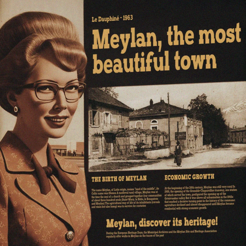 Publicité dans le style des années 60 pour Meylan