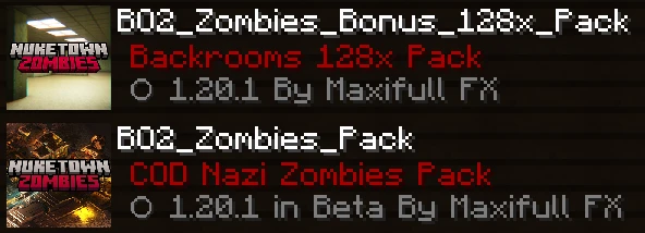 Pack de textures personnalisé pour la carte Nuketown Zombies Minecraft