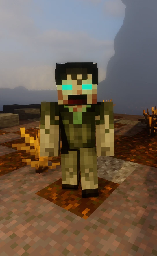Texture de zombie avec les yeux bleus