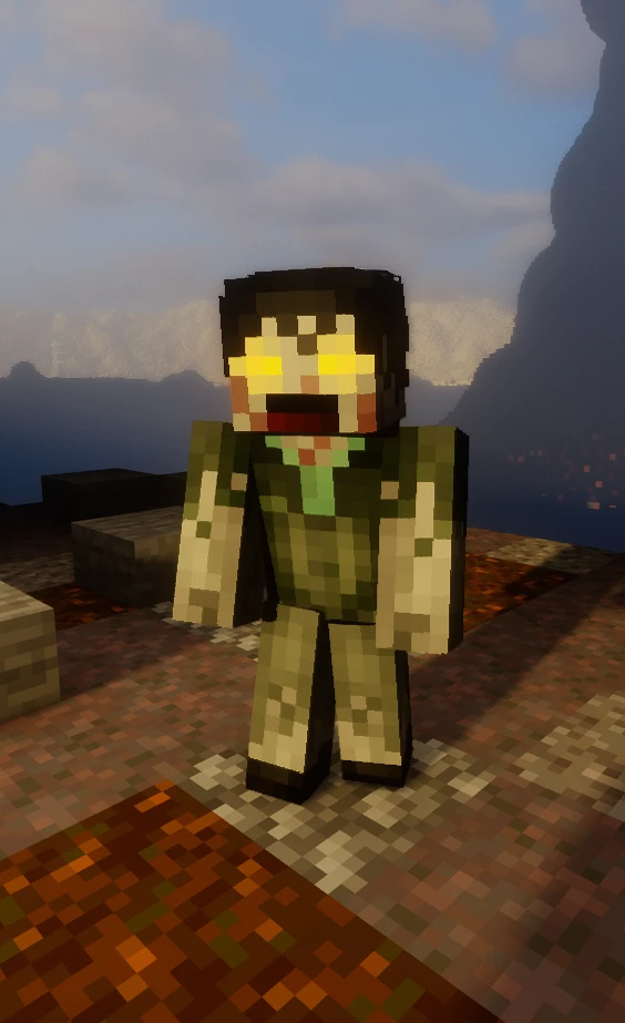 Texture de zombie avec les yeux oranges