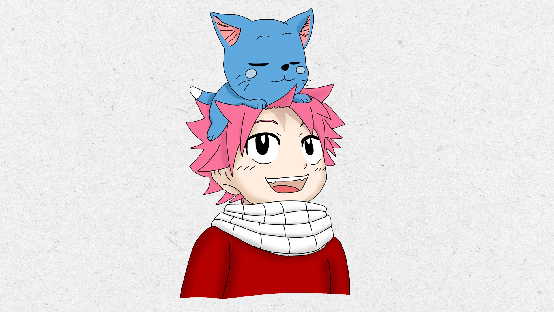 Dessin de Natsu et Happy, personnages de l'anime Fairy Tail